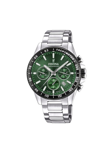 Festina Часовник Timeless Chronograph F20560/4 Silver/Green - Mera.bg