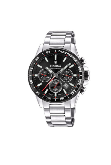 Festina Часовник Timeless Chronograph F20560/6 Silver/Black - Mera.bg
