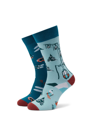 Funny Socks Дълги чорапи unisex Ski SM1/06 Син - Mera.bg