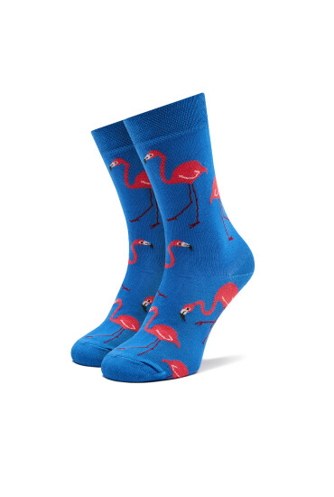 Funny Socks Дълги чорапи unisex Flamingos SM1/02 Син - Mera.bg
