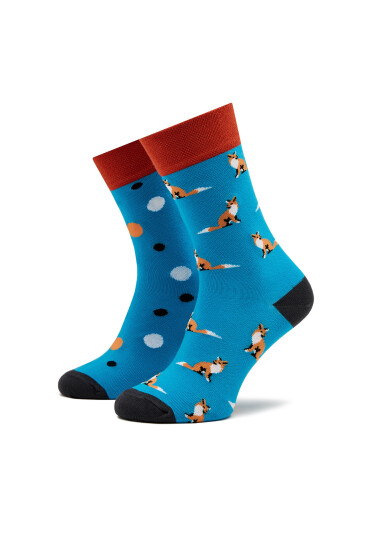 Funny Socks Дълги чорапи unisex Fox SM1/10 Син - Mera.bg