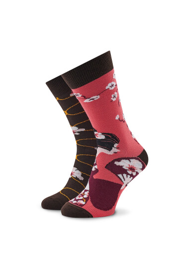 Funny Socks Дълги чорапи unisex Japan SM/03 Кафяв - Mera.bg