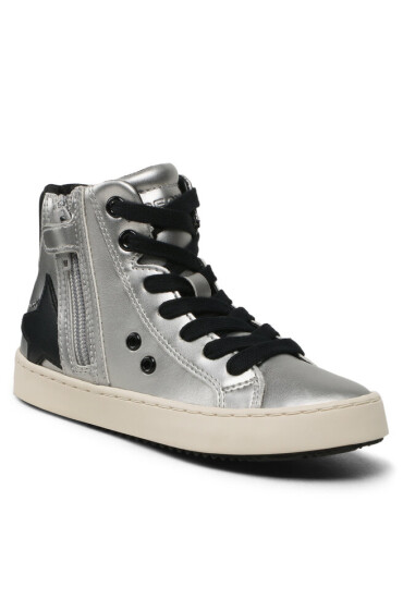 Geox Сникърси J Kalispera Girl J044GA 000NF C1363 S Dk Silver/Black - Mera.bg
