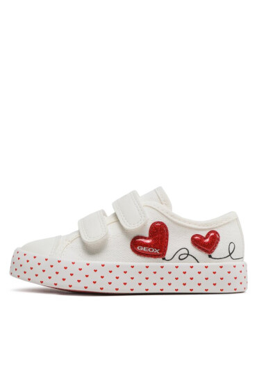 Geox Сникърси Jr Ciak Girl J3504G01054C0050 M White/Red - Mera.bg
