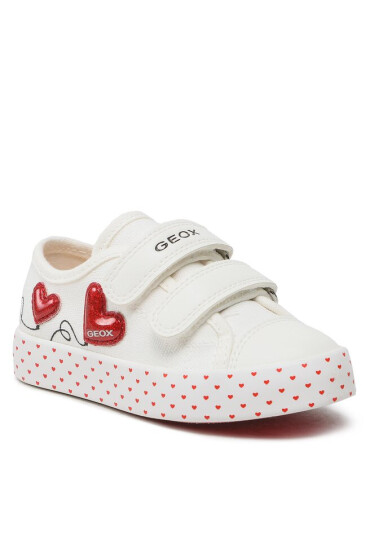 Geox Сникърси Jr Ciak Girl J3504G01054C0050 M White/Red - Mera.bg