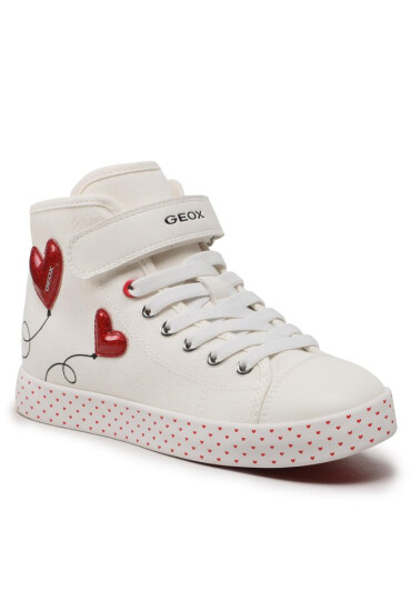 Geox Сникърси Jr Ciak Girl J3504H01054C0050 S White/Red - Mera.bg