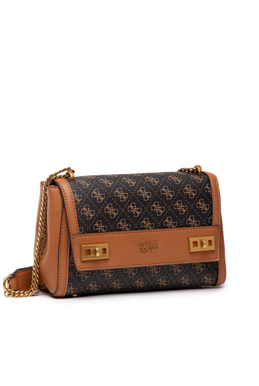 Guess Дамска чанта Katey Flap Shoulder Bag HWZA78 70190 Кафяв - Mera.bg