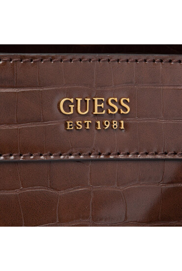Guess Дамска чанта Katey Croc Luxury Satchel HWCB84 94260 Кафяв - Mera.bg