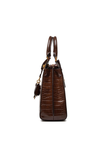 Guess Дамска чанта Katey Croc Luxury Satchel HWCB84 94260 Кафяв - Mera.bg