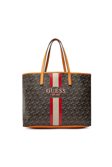 Guess Дамска чанта Vikky (SV) HWSV69 95240 BLACK LOGO/COGNAC - Mera.bg