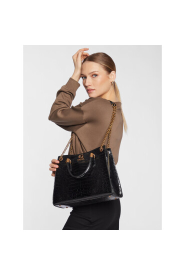 Guess Дамска чанта Nell Croc (CB) HWCB87 36070 BLA - Mera.bg