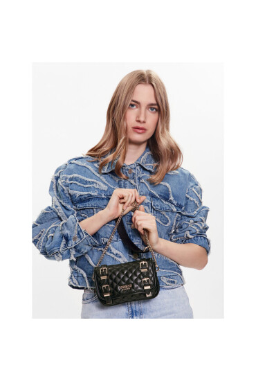 Guess Дамска чанта Adam (QG) Mini Bags HWQG86 94780 Черен - Mera.bg