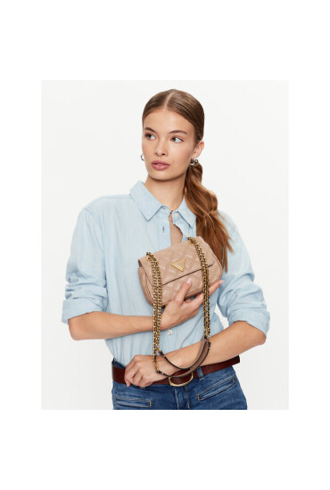 Guess Дамска чанта Giully (QA) Mini Bags HWQA87 48780 Бежов - Mera.bg