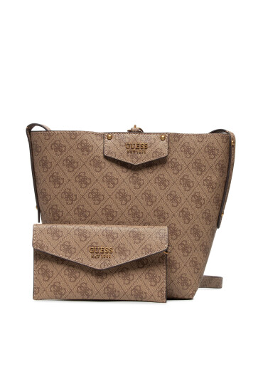 Guess Дамска чанта Eco Brenton HWESB8 39001 LATTE LOGO - Mera.bg