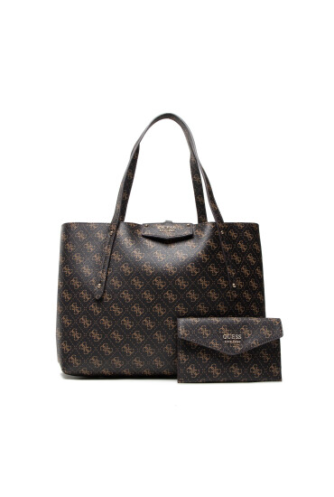Guess Дамска чанта Eco Brenton Tote HWESG8 39023 Кафяв - Mera.bg