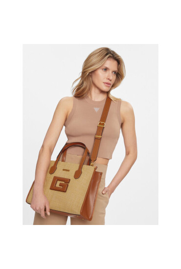 Guess Дамска чанта G Status 2 Compartme Galya HWWA91 98220 Бежов - Mera.bg