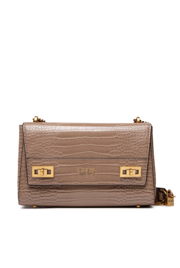 Guess Дамска чанта Katey Croc Flap Shoulder Bag HWCB84 94190 Кафяв - Mera.bg