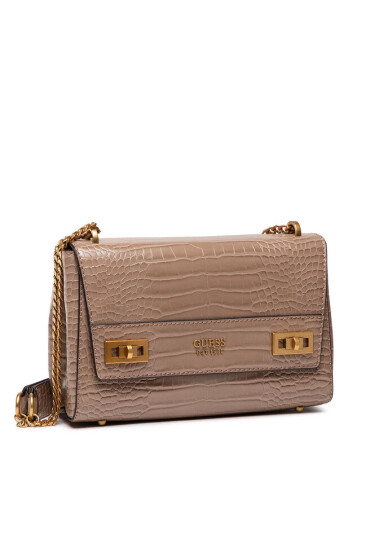 Guess Дамска чанта Katey Croc Flap Shoulder Bag HWCB84 94190 Кафяв - Mera.bg