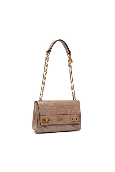 Guess Дамска чанта Katey Croc Flap Shoulder Bag HWCB84 94190 Кафяв - Mera.bg