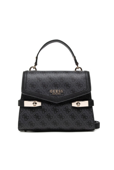 Guess Дамска чанта Zadie Logo Top Handle Flap HWSG83 96200 Черен - Mera.bg