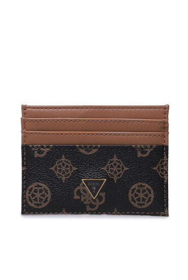 Guess Калъф за кредитни карти Peony Slg SMPEON LEA25 Кафяв - Mera.bg