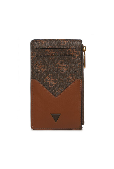 Guess Калъф за кредитни карти SMEVZL LEA81 Кафяв - Mera.bg