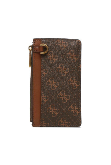 Guess Калъф за кредитни карти SMEVZL LEA81 Кафяв - Mera.bg