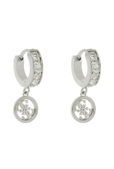 Guess Обици Huggie Me JUBE03 147JW Сребърно родиево покритие - Mera.bg