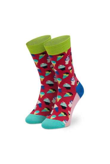 Happy Socks Чорапи дълги дамски ICR01-3500 Червен - Mera.bg