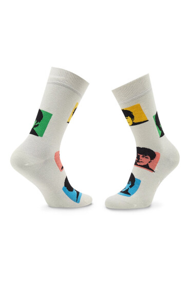 Happy Socks Дълги чорапи unisex The Beatles BEA01-1300 Бежов - Mera.bg