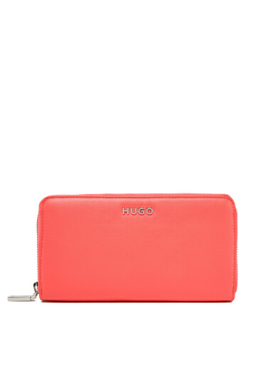 HUGO Голям дамски портфейл Mel Zip 50535952 Коралов - Mera.bg
