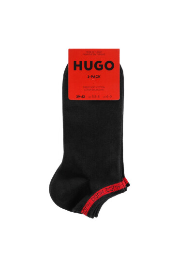 Hugo Комплект 2 чифта къси чорапи мъжки 50477874 Black 001 - Mera.bg