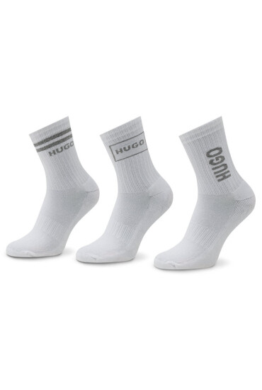 Hugo Комплект 3 чифта дълги чорапи дамски 3p Qs Rib Logo Cc W 50484149 100 - Mera.bg
