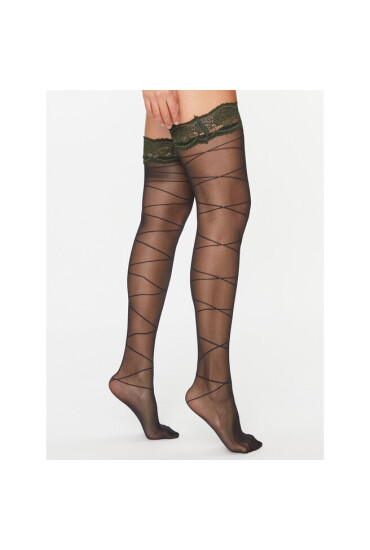 Hunkemöller Чорапогащи дамски 203397 Kombu Green 6A9473 - Mera.bg