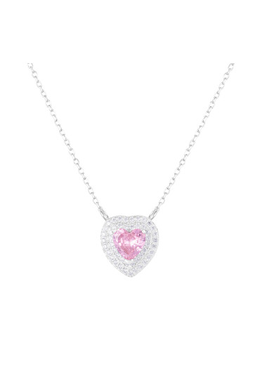 ICED STUFF Колие Love Heart Pink Бяло злато - Mera.bg