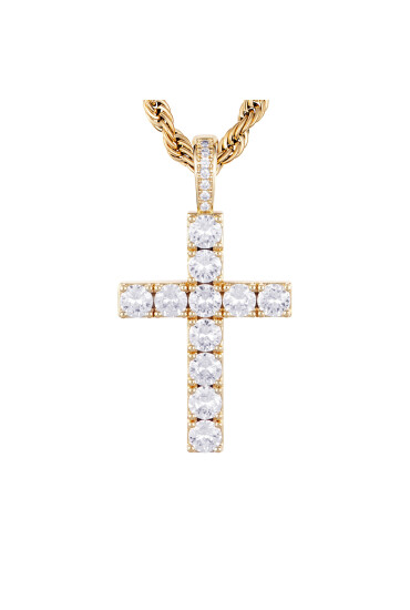 ICED STUFF Висулка Diamond Cross Златист - Mera.bg