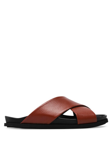Inuikii Чехли Crossed 50106-007 Brown - Mera.bg