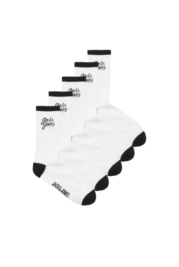 Jack&Jones Junior Комплект 5 чифта дълги чорапи детски 12253242 Бял - Mera.bg