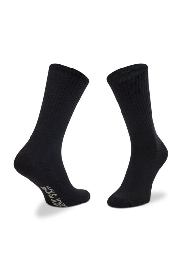 Jack&Jones Комплект 2 чифта дълги чорапи мъжки Jacseries Tennis 12205091 Black With Detail - Mera.bg