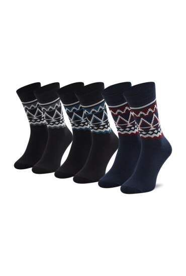 Jack&Jones Комплект 3 чифта дълги чорапи мъжки Jacwenn Sock Giftbox 12197568 r.OS Mineral Blue/Bluefin - Mera.bg