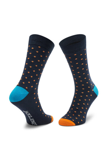 Jack&Jones Комплект 5 чифта дълги чорапи мъжки Jaccolorful Dots 12217619 Black/Navy Blaze - Mera.bg