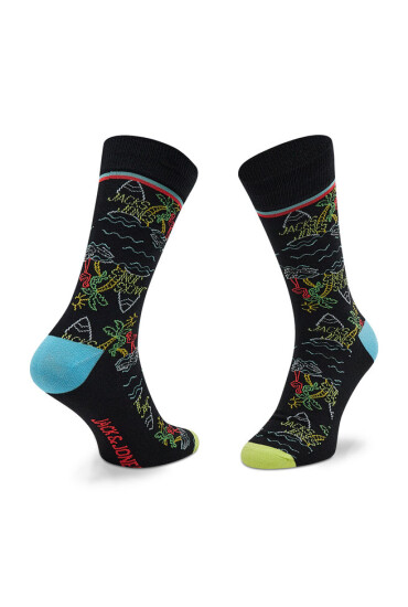 Jack&Jones Комплект 5 чифта дълги чорапи мъжки Jacneon Tropical Sock 5-Pack 12205282 Black/Classic Bl - Mera.bg