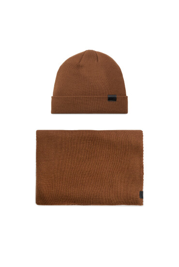 Jack&Jones Комплект шал и шапка 12163827 Кафяв - Mera.bg