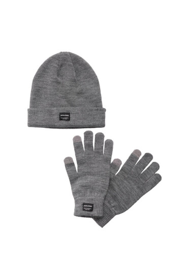 Jack&Jones Комплект шапка и ръкавици 12168383 Сив - Mera.bg
