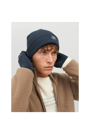 Jack&Jones Комплект шапка и ръкавици 12168383 Тъмносин - Mera.bg