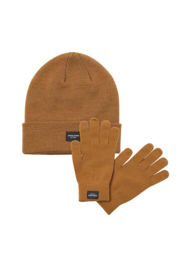 Jack&Jones Комплект шапка и ръкавици 12168383 Rubber 4087888 - Mera.bg