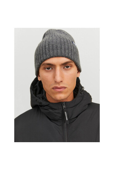 Jack&Jones Шапка 12195049 Сив - Mera.bg