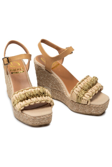 Kanna Еспадрили 21KV21056 Rafia Natural/Camel - Mera.bg