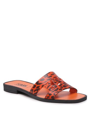 KARL LAGERFELD Чехли KL80404 Orange Lthr w/Black - Mera.bg