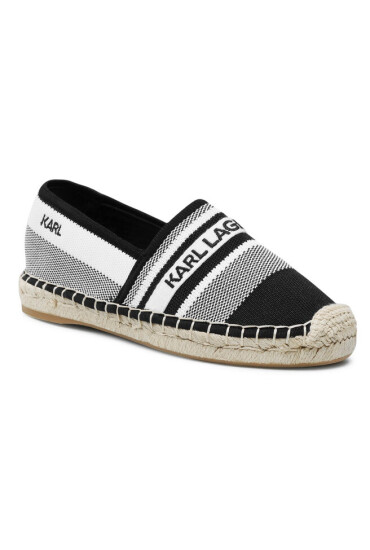 KARL LAGERFELD Еспадрили KL80175 White Knit Textile W/Black - Mera.bg